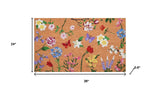 24" X 36" Brown White And Green Floral Outdoor Coir Door Mat - Homeroots - Flyclothing LLC