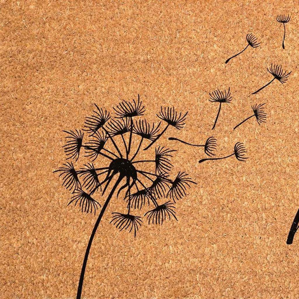 24" X 36" Brown And Black Floral Hello Outdoor Coir Door Mat - Homeroots - Flyclothing LLC