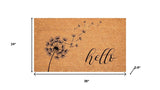 24" X 36" Brown And Black Floral Hello Outdoor Coir Door Mat - Homeroots - Flyclothing LLC