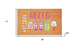 17" X 29" Brown Pink And White Hello Summer Outdoor Coir Door Mat - Homeroots - Flyclothing LLC