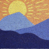 17" X 29" Brown Blue And Yellow Mountain Sunrise Outdoor Coir Door Mat - Homeroots - Flyclothing LLC