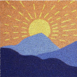 17" X 29" Brown Blue And Yellow Mountain Sunrise Outdoor Coir Door Mat - Homeroots - Flyclothing LLC