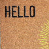 17" X 29" Brown Yellow And Black Sunny Hello Outdoor Coir Door Mat - Homeroots - Flyclothing LLC