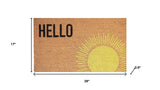 17" X 29" Brown Yellow And Black Sunny Hello Outdoor Coir Door Mat - Homeroots - Flyclothing LLC