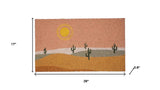17" X 29" Brown Orange And Yellow Cactus Outdoor Coir Door Mat - Homeroots - Flyclothing LLC