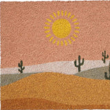 17" X 29" Brown Orange And Yellow Cactus Outdoor Coir Door Mat - Homeroots - Flyclothing LLC