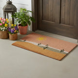 17" X 29" Brown Orange And Yellow Cactus Outdoor Coir Door Mat - Homeroots - Flyclothing LLC