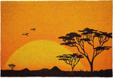 24" X 36" Orange Yellow And Black Sunrise Trees Outdoor Coir Door Mat - Homeroots - Flyclothing LLC