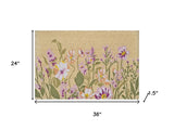 24" X 36" Brown Green And Purple Floral Outdoor Coir Door Mat - Homeroots - Flyclothing LLC