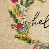 24" X 36" Brown Green And Black Floral Hello Outdoor Coir Door Mat - Homeroots - Flyclothing LLC