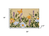 18" X 30" Brown Green And Orange Floral Outdoor Coir Door Mat - Homeroots - Flyclothing LLC