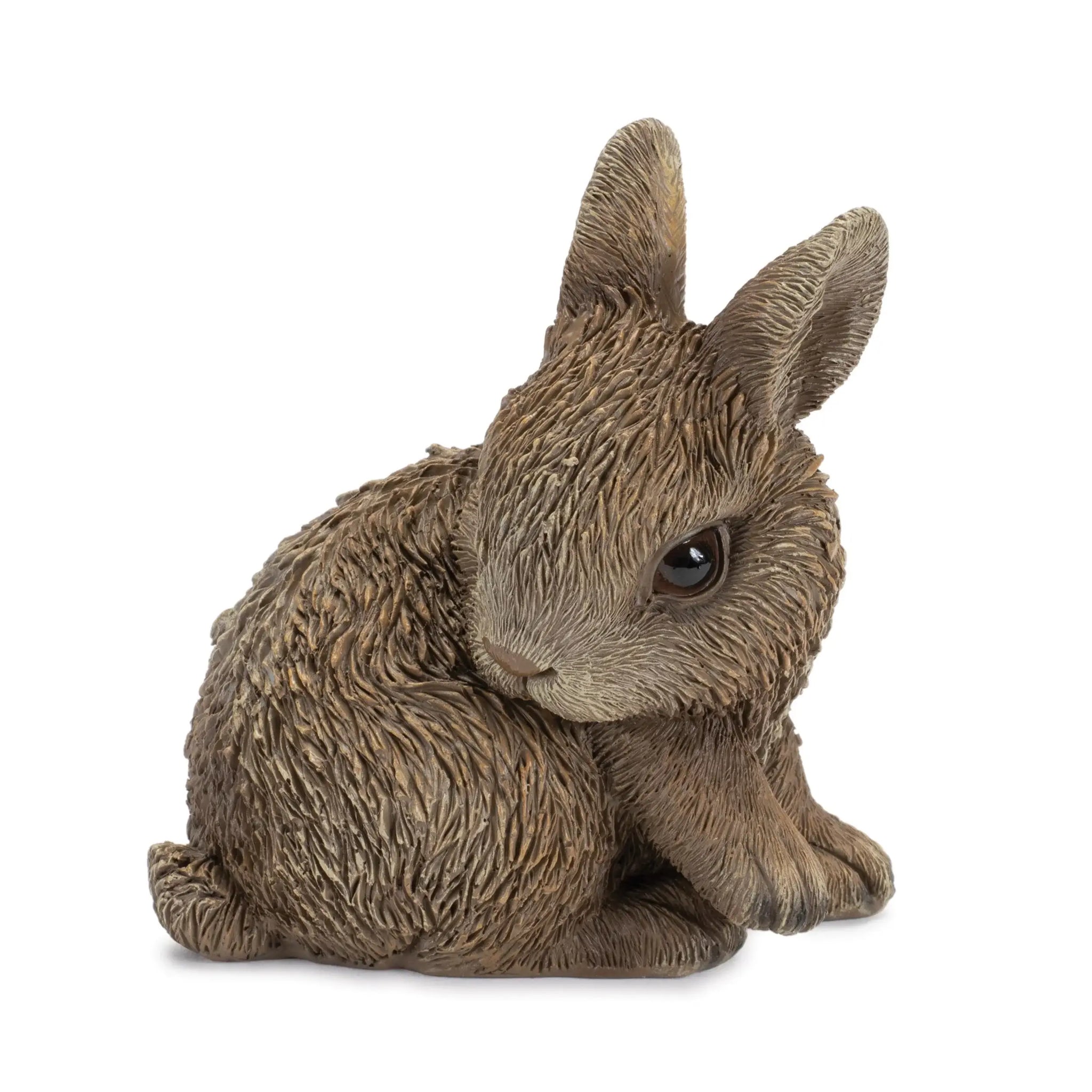 Set of Three Brown Resin Bunny Outdoor Statues - Homeroots - Flyclothing LLC