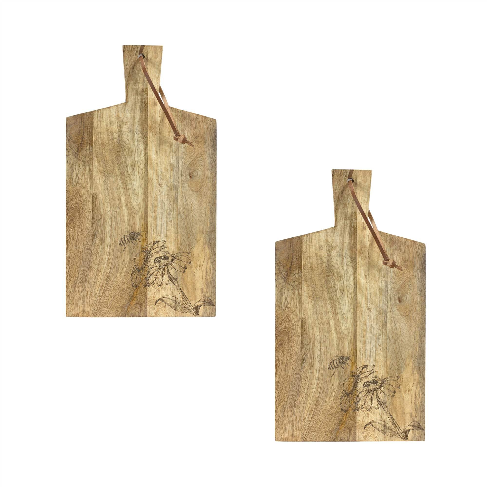 Set of Two Brown Solid and Manufactured Wood Cutting Boards - HomeRoots - Flyclothing LLC