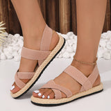 Crisscross Open Toe Flat Sandals - Trendsi