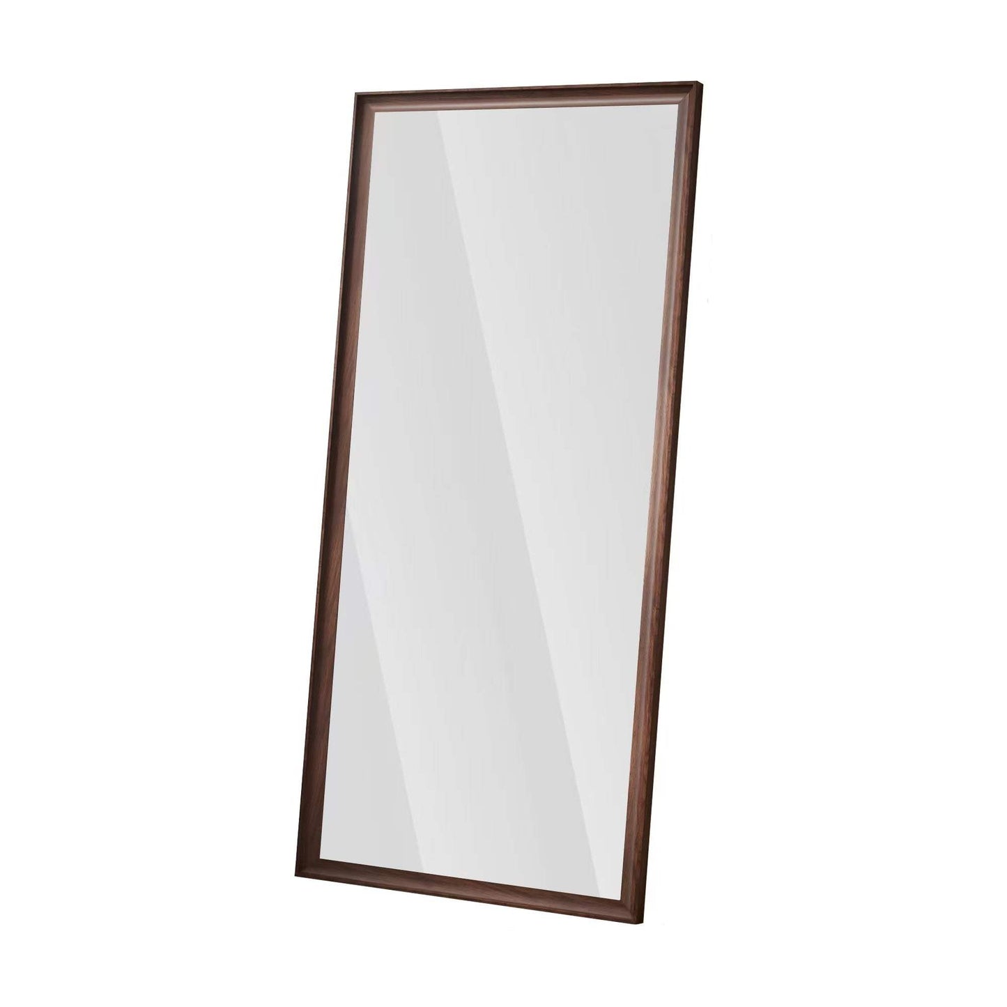 71" Brown Wood Wall Mounted And Leaning Framed Full Length Mirror - HomeRoots - Flyclothing LLC