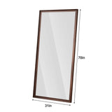 71" Brown Wood Wall Mounted And Leaning Framed Full Length Mirror - HomeRoots - Flyclothing LLC