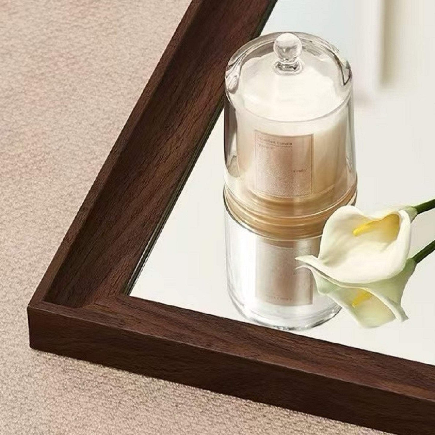 71" Brown Wood Wall Mounted And Leaning Framed Full Length Mirror - HomeRoots - Flyclothing LLC