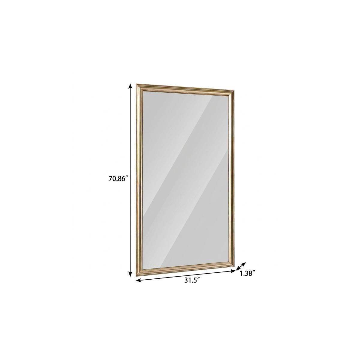 71" Golden Brown Wood Wall Mounted And Leaning Framed Full Length Mirror - HomeRoots - Flyclothing LLC