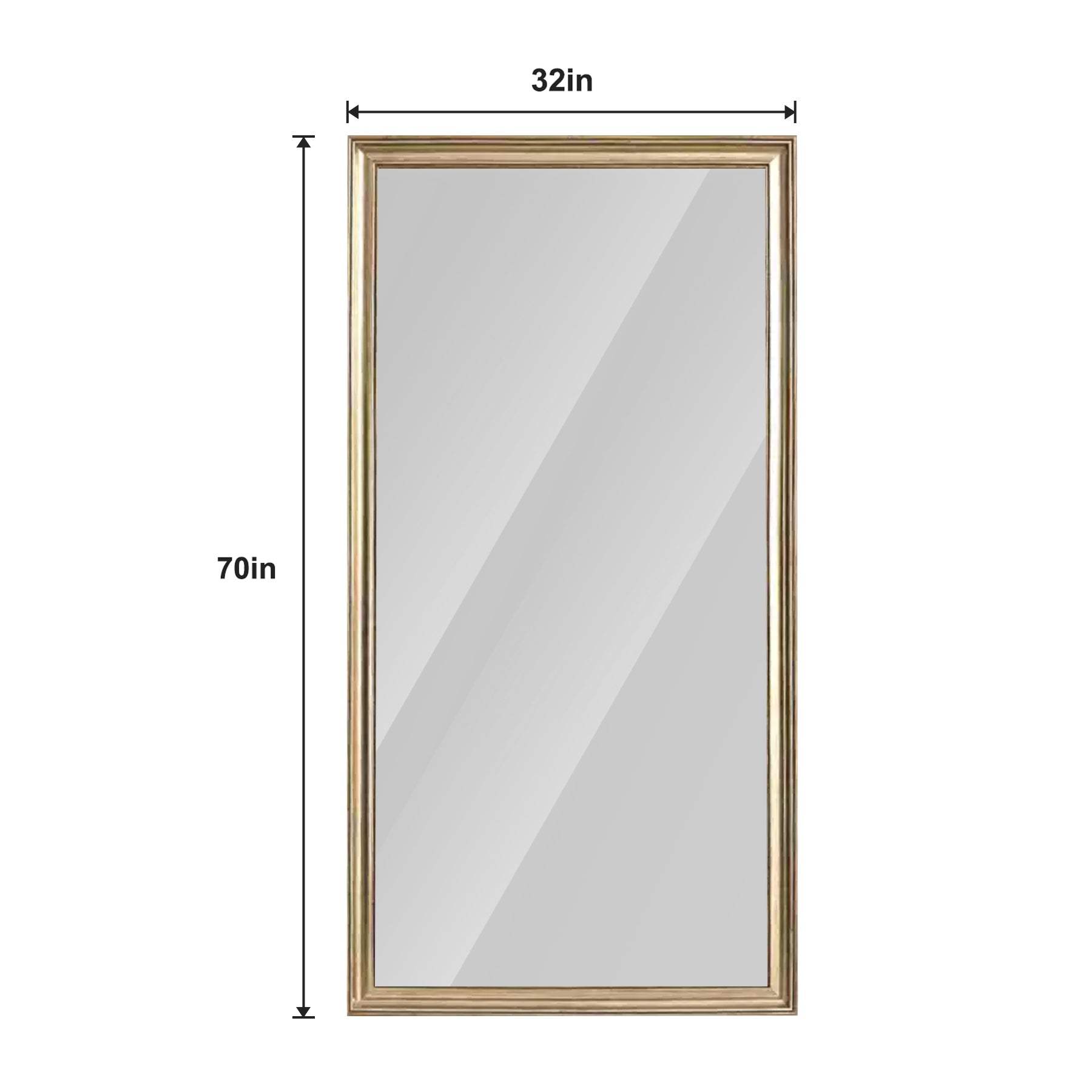 71" Golden Brown Wood Wall Mounted And Leaning Framed Full Length Mirror - HomeRoots - Flyclothing LLC