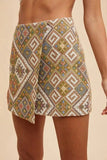 Annie Wear Ethic Woven Jacquard Wrap Mini Skirt - Trendsi