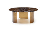35" Bronze Glass Round Coffee Table - Homeroots - Flyclothing LLC