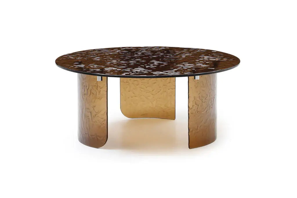 35" Bronze Glass Round Coffee Table - Homeroots - Flyclothing LLC