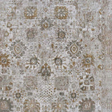 8' X 11' Ivory Gray And Gold Floral Area Rug With Fringe - Homeroots - Flyclothing LLC