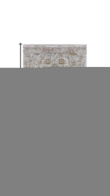 9' X 13' Ivory Gray And Gold Floral Area Rug With Fringe - Homeroots - Flyclothing LLC