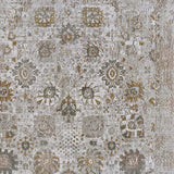 9' X 13' Ivory Gray And Gold Floral Area Rug With Fringe - Homeroots - Flyclothing LLC