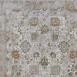 12' X 18' Ivory Gray And Gold Floral Area Rug With Fringe - Homeroots - Flyclothing LLC