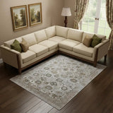 13' X 20' Ivory Gray And Gold Floral Area Rug With Fringe - Homeroots - Flyclothing LLC