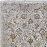 2' X 3' Ivory Gray And Gold Floral Area Rug With Fringe - Homeroots - Flyclothing LLC