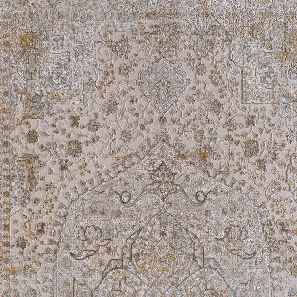5' X 10' Ivory Gray And Gold Oriental Area Rug With Fringe - Homeroots - Flyclothing LLC