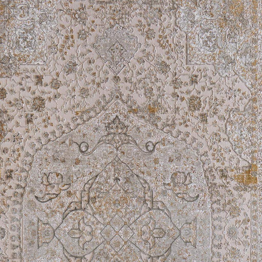 8' X 11' Ivory Gray And Gold Oriental Area Rug With Fringe - Homeroots - Flyclothing LLC