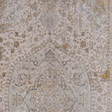 8' X 11' Ivory Gray And Gold Oriental Area Rug With Fringe - Homeroots - Flyclothing LLC