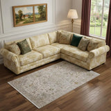 9' X 13' Ivory Gray And Gold Oriental Area Rug With Fringe - Homeroots - Flyclothing LLC