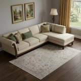 13' X 20' Ivory Gray And Gold Oriental Area Rug With Fringe - Homeroots - Flyclothing LLC
