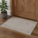 2' X 3' Ivory Gray And Gold Oriental Area Rug With Fringe - Homeroots - Flyclothing LLC