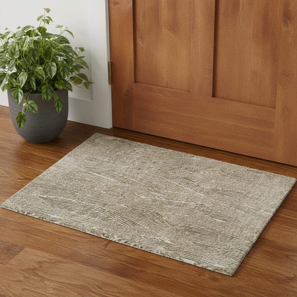3' X 5' Green And Tan Abstract Area Rug - Homeroots - Flyclothing LLC
