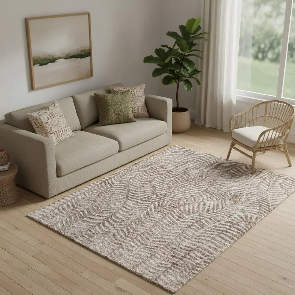 5' X 8' Taupe And Tan Animal Print Area Rug - Homeroots - Flyclothing LLC