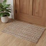 3' X 5' Brown And Tan Chevron Area Rug - Homeroots - Flyclothing LLC