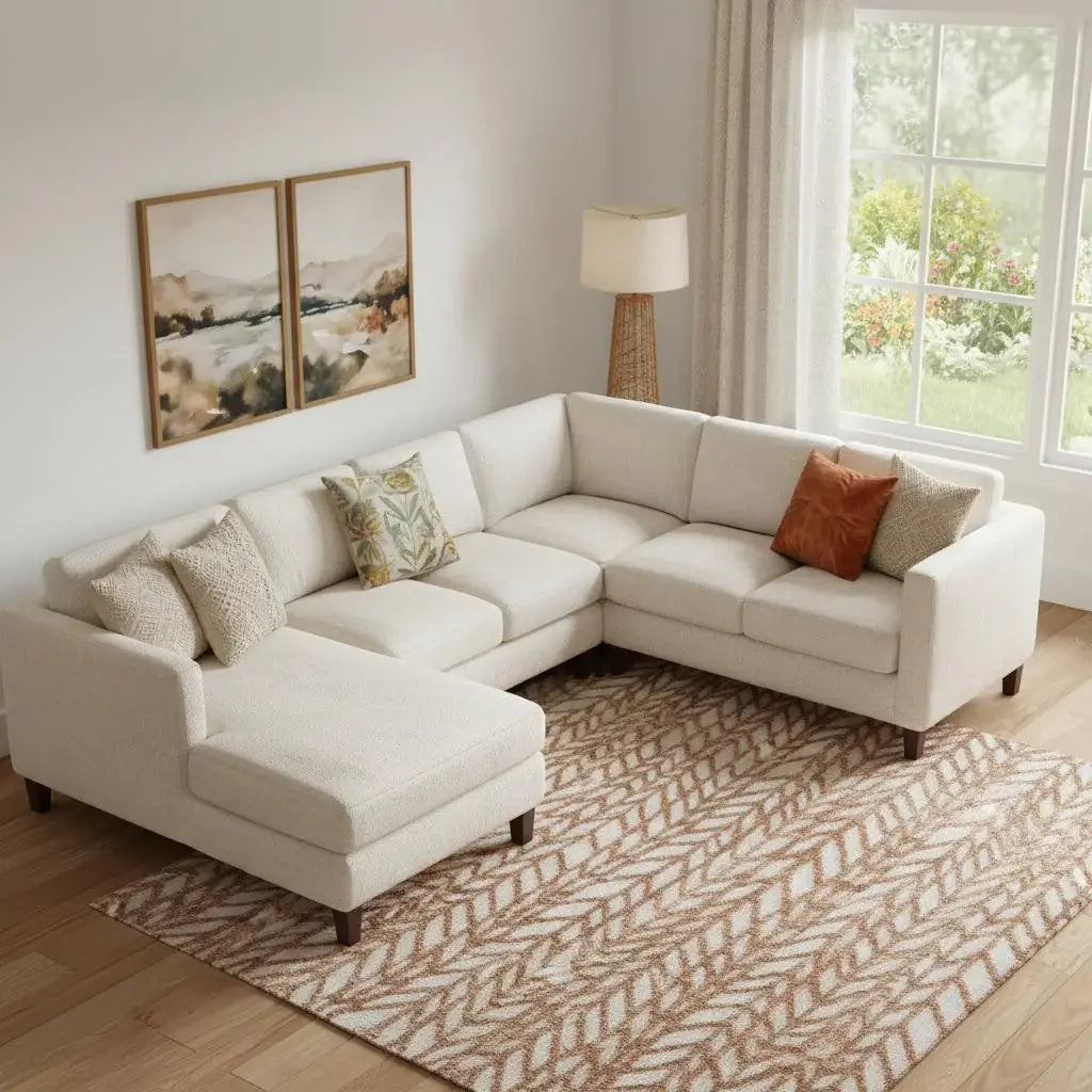 8' X 10' Brown And Tan Chevron Area Rug - Homeroots - Flyclothing LLC