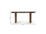 63" Bronze Glass Double Pedestal Console Table - HomeRoots - Flyclothing LLC