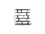 71" Black And White Wood And Faux Marble Five Tier Geometric Bookcase - Homeroots - Flyclothing LLC