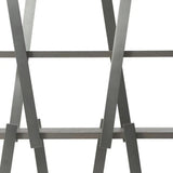 71" Gray And Silver Stainless Steel and Wood Four Tier Geometric Bookcase - Homeroots - Flyclothing LLC