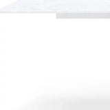 180" White and Gold Marble and Steel Double Pedestal Base Dining Table - Homeroots - Flyclothing LLC