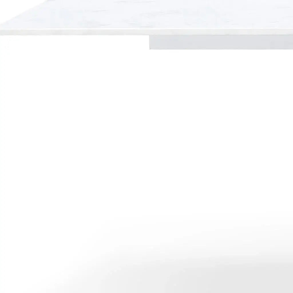 180" White and Gold Marble and Steel Double Pedestal Base Dining Table - Homeroots - Flyclothing LLC