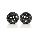 Set of Two Black Aluminum Hand Painted Decorative Orbs - Homeroots - Flyclothing LLC