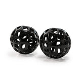 Set of Two Black Aluminum Hand Painted Decorative Orbs - Homeroots - Flyclothing LLC