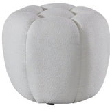 19" White Tufted Boucle Round Ottoman - Homeroots - Flyclothing LLC